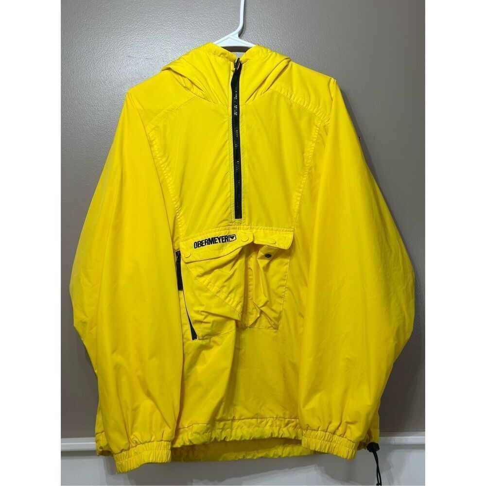 Vintage Obermeyer Yellow Adinorak Jacket Lined Windbreaker Men's Medium